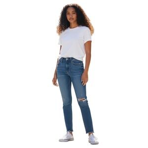 Madewell Curvy High Rise Skinny Jeans Medium Wash Distressed Size 29